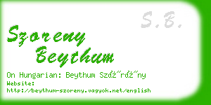 szoreny beythum business card